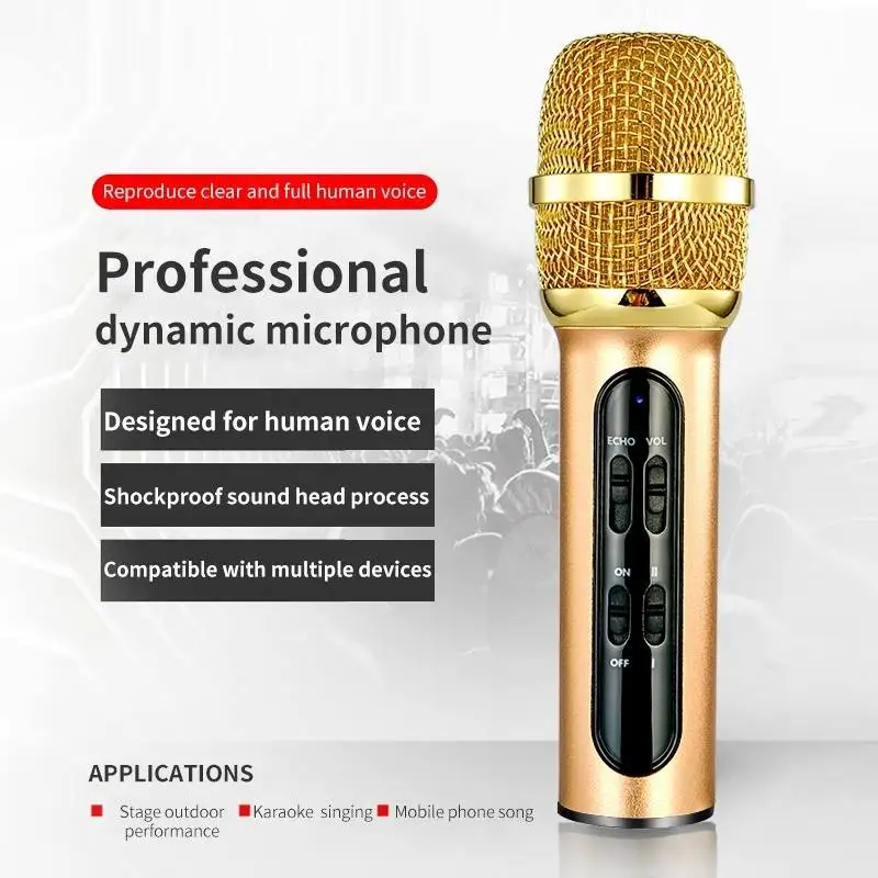 Портативный профессиональный конденсаторный микрофон для караоке, запись в реальном времени, емкостная звуковая карта, микрофон для мобильного телефона, компьютера, телевизора