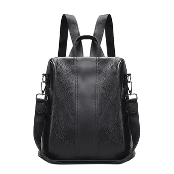 

High Quality Waterproof Fashion Women's Outdoor Simple Leathe Zipper Contrast Color Backpack Travel Bag сумка женская#1025