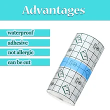 

Waterproof Pu Membrane Transdermal Adhesive Tape Waterproof Dressing Hypoallergenic Wound Dressing Fixation Tape