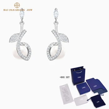 

2020 Fashion Jewelry SWA New LEONORE Pierced Earrings Elegant Leaf Shape Crystal Pearl Women All-match Romantic Jewelry Gift