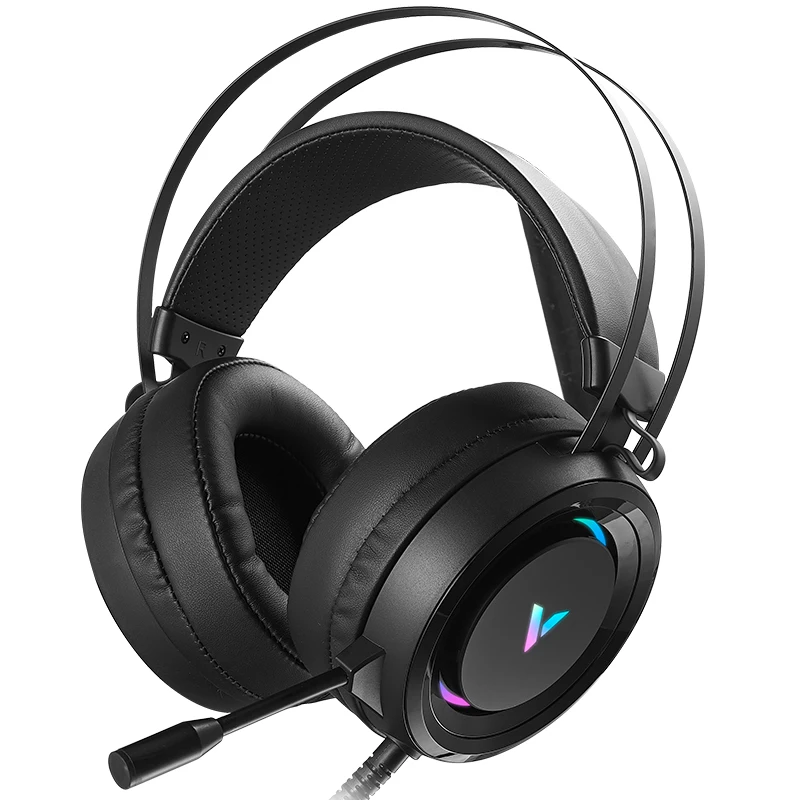 Rapoo virtual 7.1 canais estéreo wired gaming fones de ouvido jogo fone de ouvido sobre a orelha com microfone controle de volume rápido para computador portátil gamer