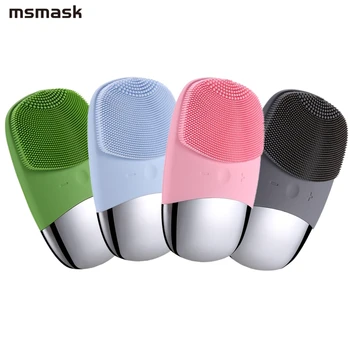 

2 in 1 Electric Facial Cleansing Brush Silicone Sonic Face Cleansing Brush Deep Pore Cleansing Massager Face Washing Brush