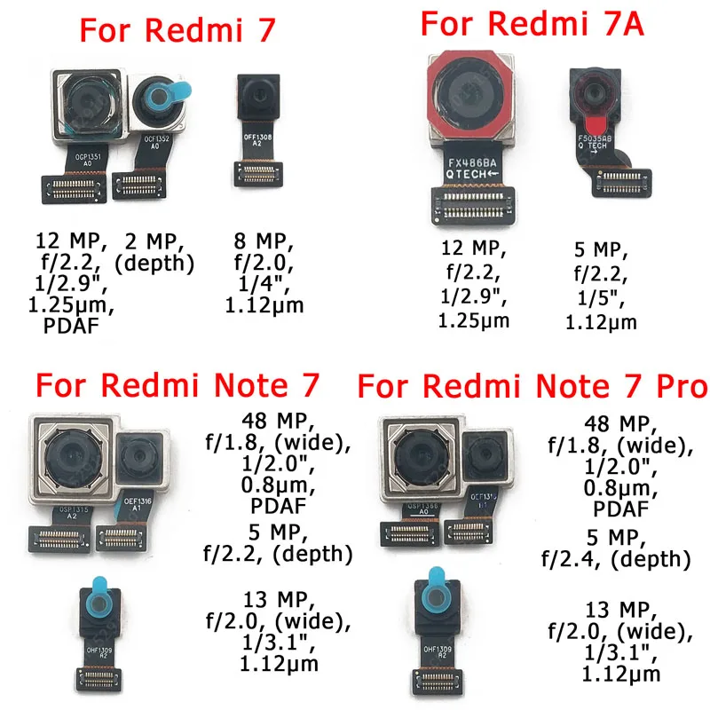 Orijinal ön arka arka kamera Xiaomi Redmi için 7 7A not 7 Pro ana kamera  modülü Flex kablo değiştirme yedek parça - AliExpress