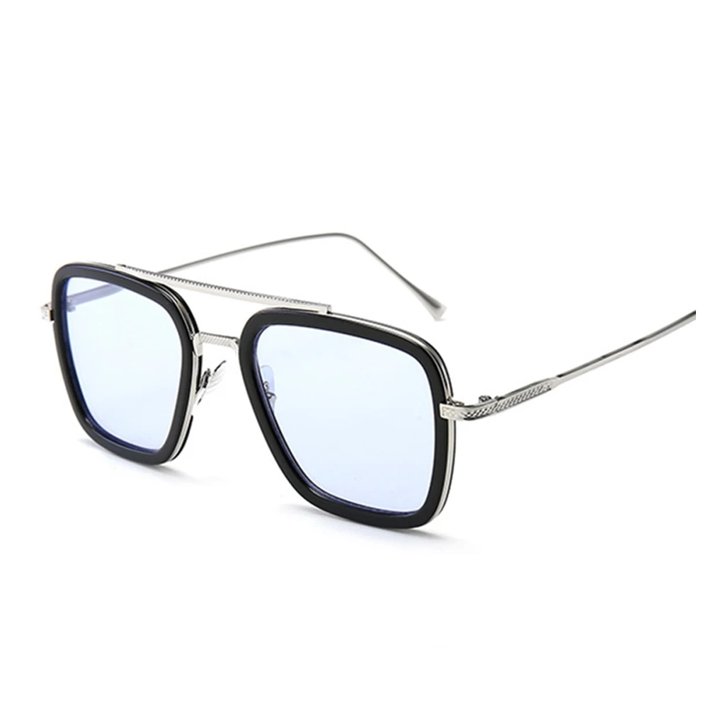 

luxury Fashion Avengers Tony Stark Style for women Sunglasses Men Square Brand Design Sun Glasses Oculos Retro male iron Man