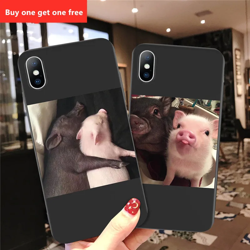 Для iPhone 6 6s 7 8 Plus X XR XS Max 5 5S SE чехол для телефона милый мультяшный кролик свинка