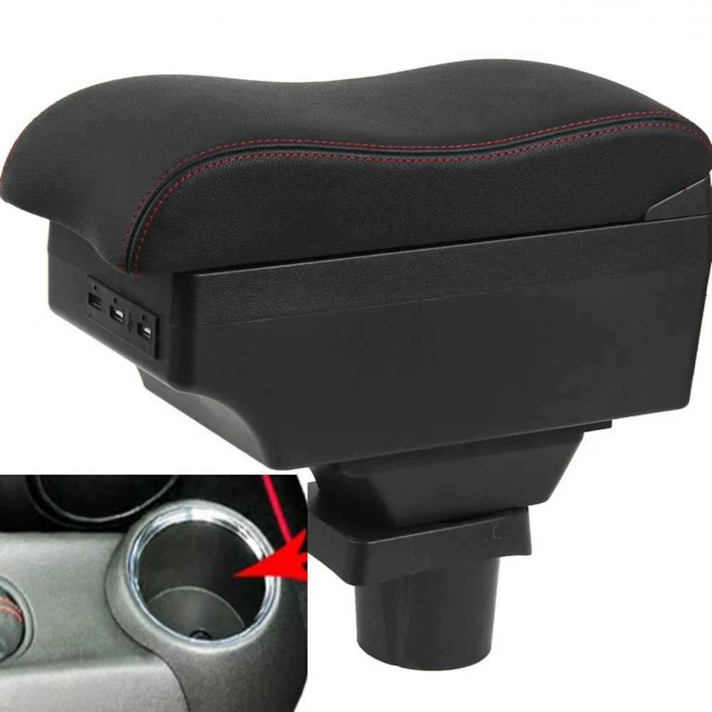

For Mini Coupe R50 Cooper S R53 Center console armrest box storage box armrests elbow rest with usb cup holder