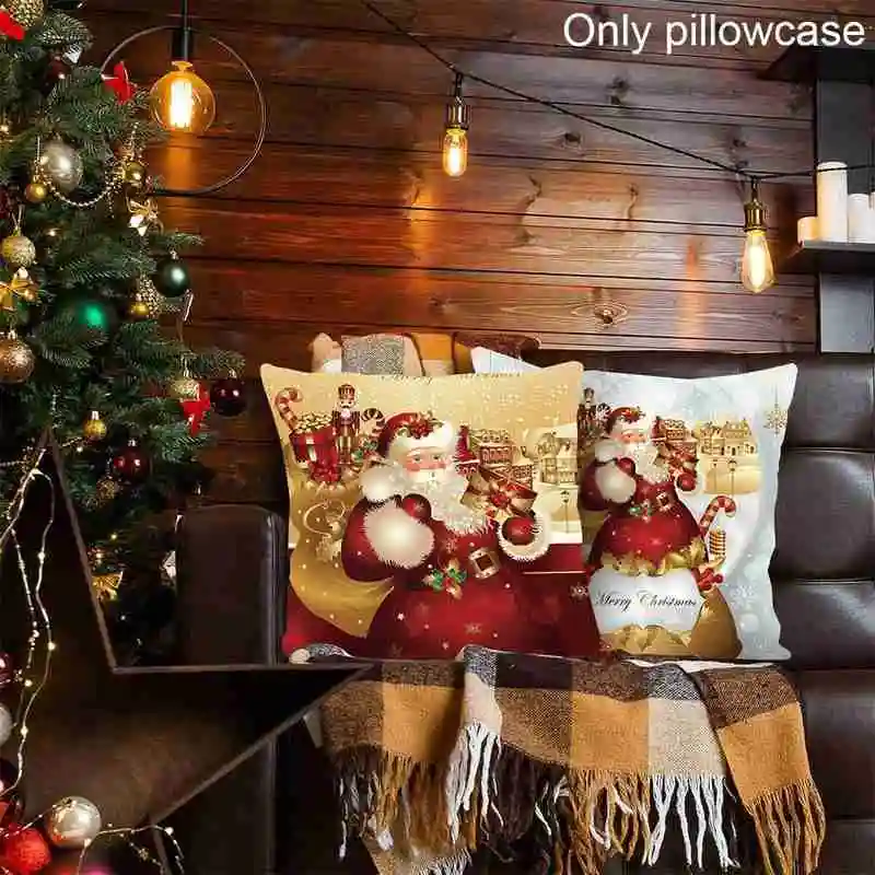 

45*45Cm Christmas Pillow Cover Sofa Cushion Cover Throw Pillow Cover New Year Christmas Party Home Decoration