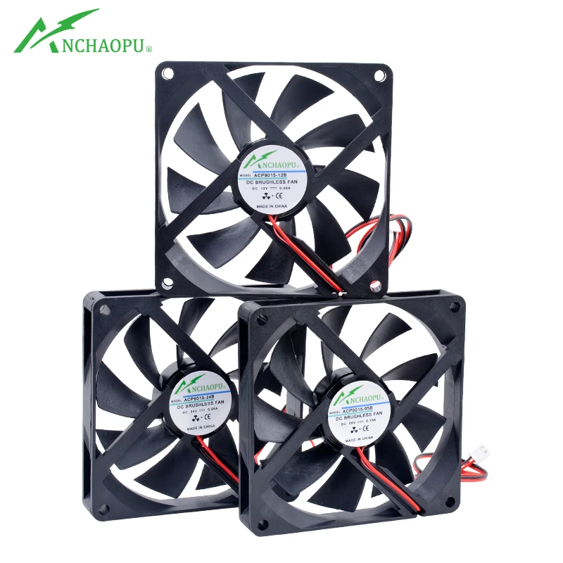 Ultra-fino Ventilador Adequado para o Inversor de Potência do Chassi Rolamento de Esferas Duplo Acp9015 92 Centímetros 92x92x15 mm dc 5v 12v 24v