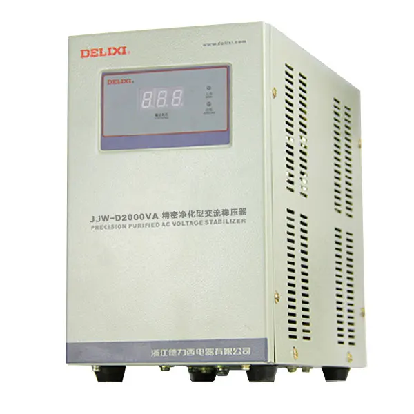 

DELIXI JJW-D2000VA (2KW) single phase purification stabilizer high precision testing equipment computer exchange regulator 220V