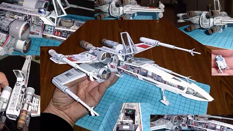 Wars Incom T 65 X wing Star aircraf fighter ручной работы Бумажная модель Набор игрушечных пазлов