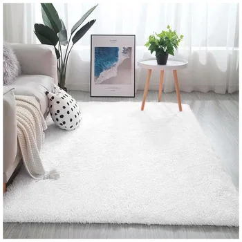 

Nordic solid color plush carpet living room coffee table rug bedroom bedside rug balcony bay window decoration mat summer carpet