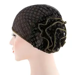 2019 Горячая Женская hijabs эластичная чалма Ткань Голова Кепка шапка для девушек аксессуары для волос мусульманский шарф шапка оптовая продажа