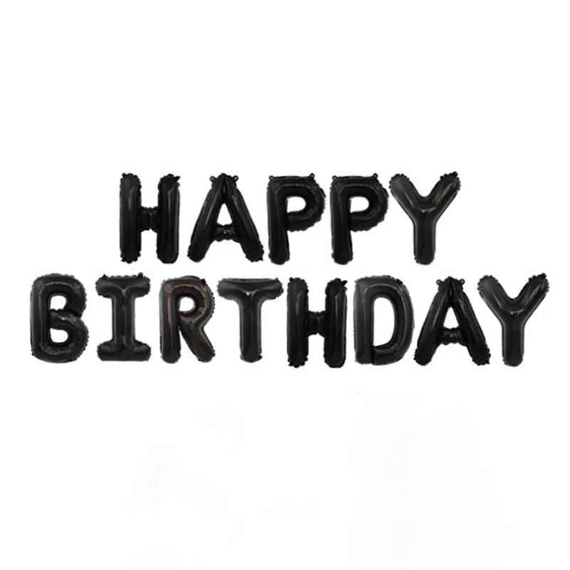 FELIZ cumpleaños письмо воздушный шар из фольги Испания Happy birthday Алфавит шар День рождения украшения детей Baby Shower ХП - Цвет: black HP