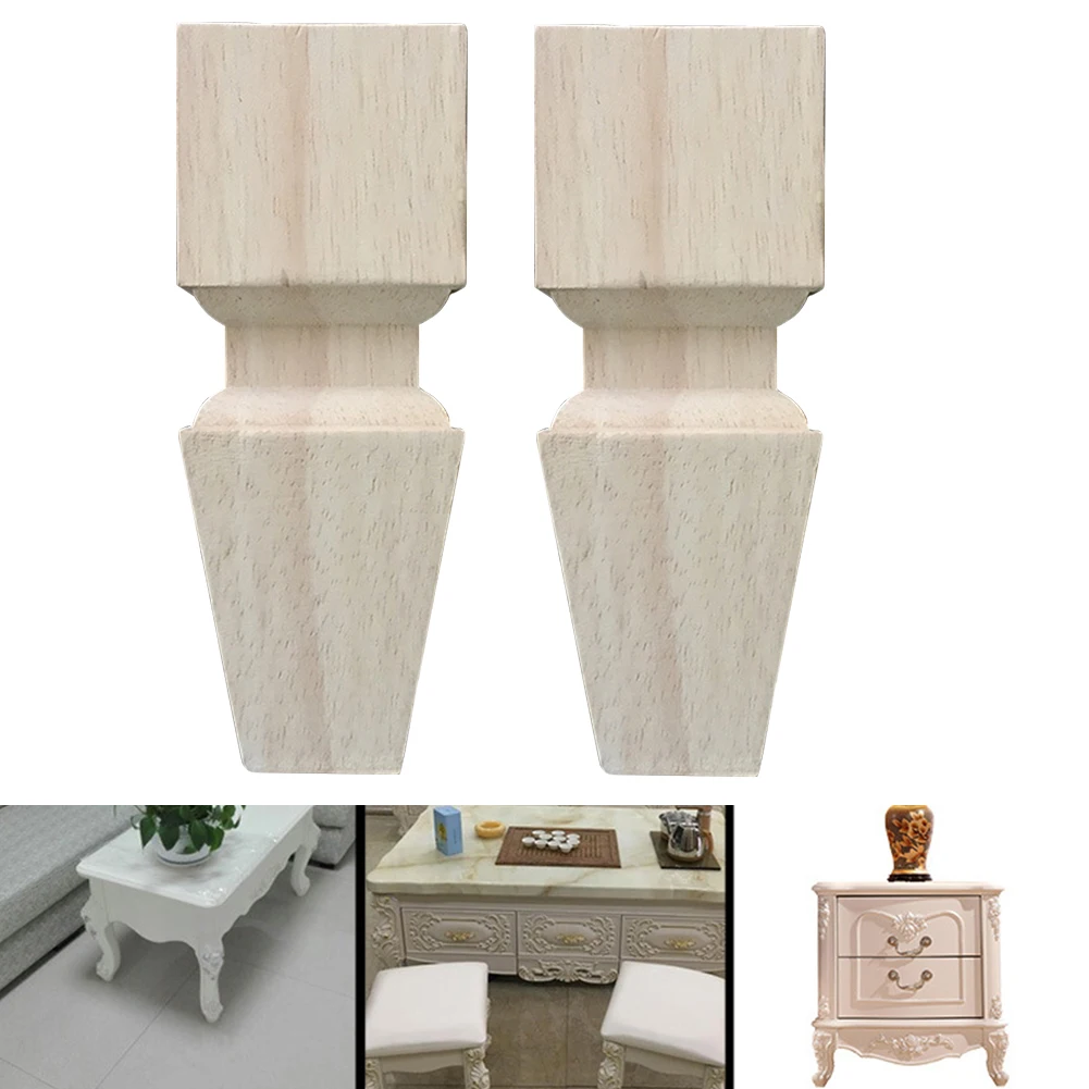 

2pcs European Style Support Non Slip Practical Sofa Foot Stable Home Universal Legs Rubber Wood Accessories Cabinet Table Solid