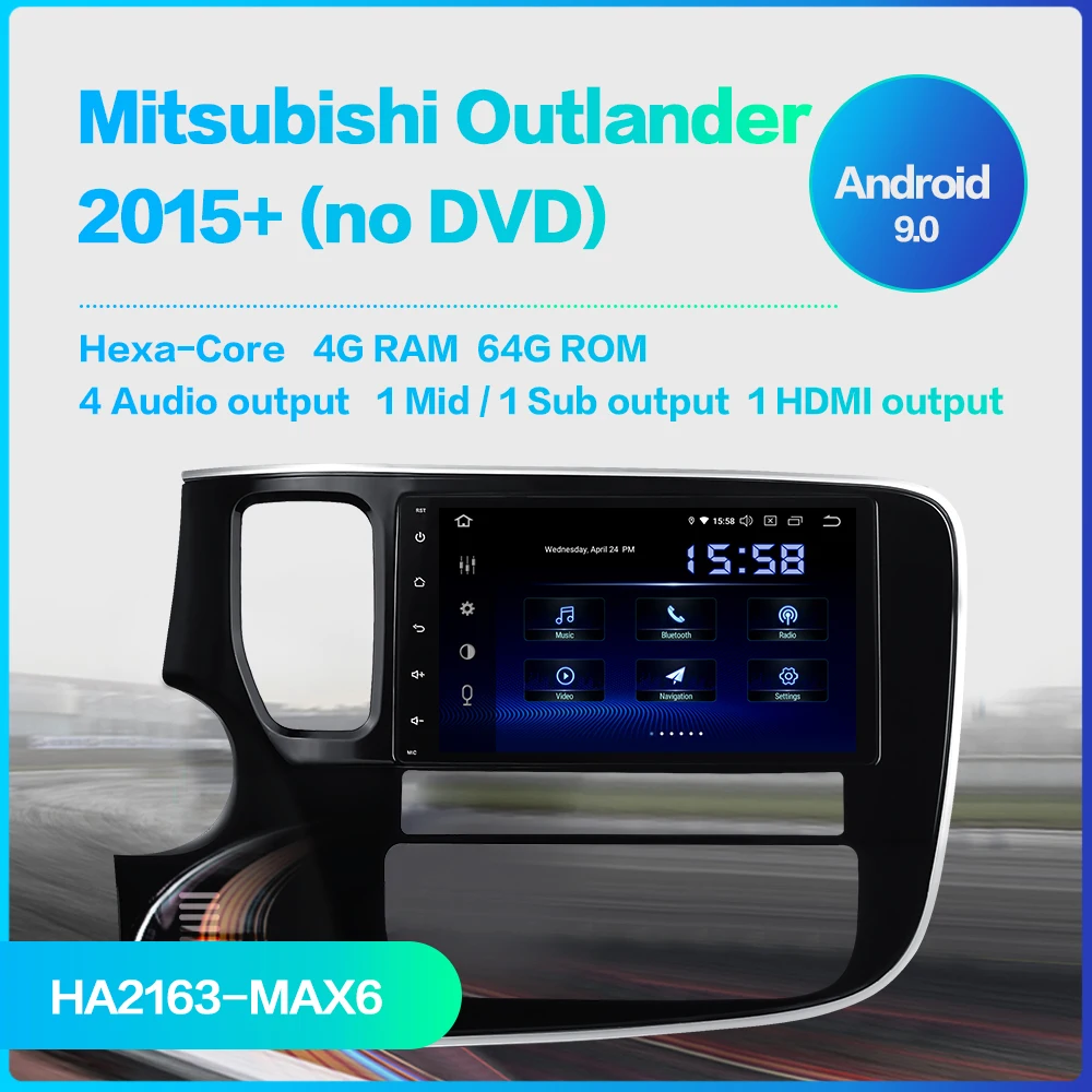 Для Mitsubishi Outlander Автомобильный мультимедийный " автомобиль 1 Din Android 9,0 автомобильный радиоплеер навигация gps 12V 4GB ram HDMI