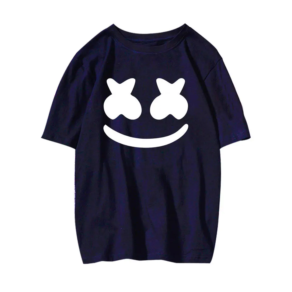 Стиль Летняя мода djmarshmello хлопок конфеты барабан DJ смайлик с коротким рукавом футболка для мужчин и женщин