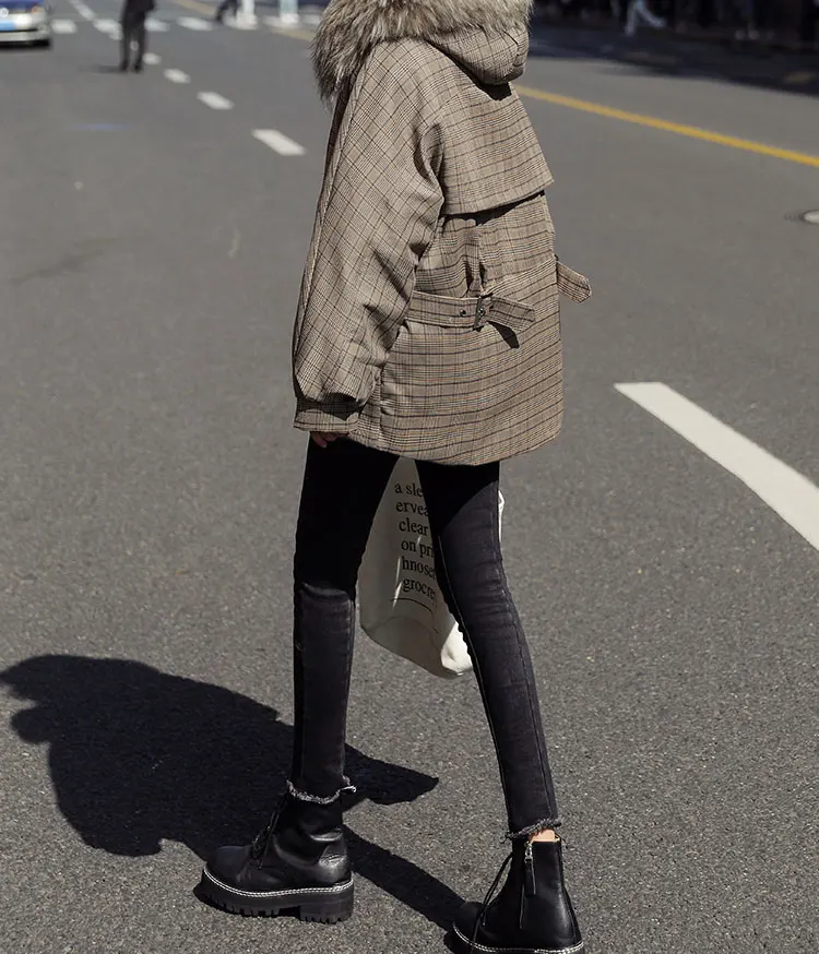 Fv1599 2019 новинка осень зима женская модная повседневная теплая куртка женские пальто Женская парка с меховым воротником зимние пальто в
