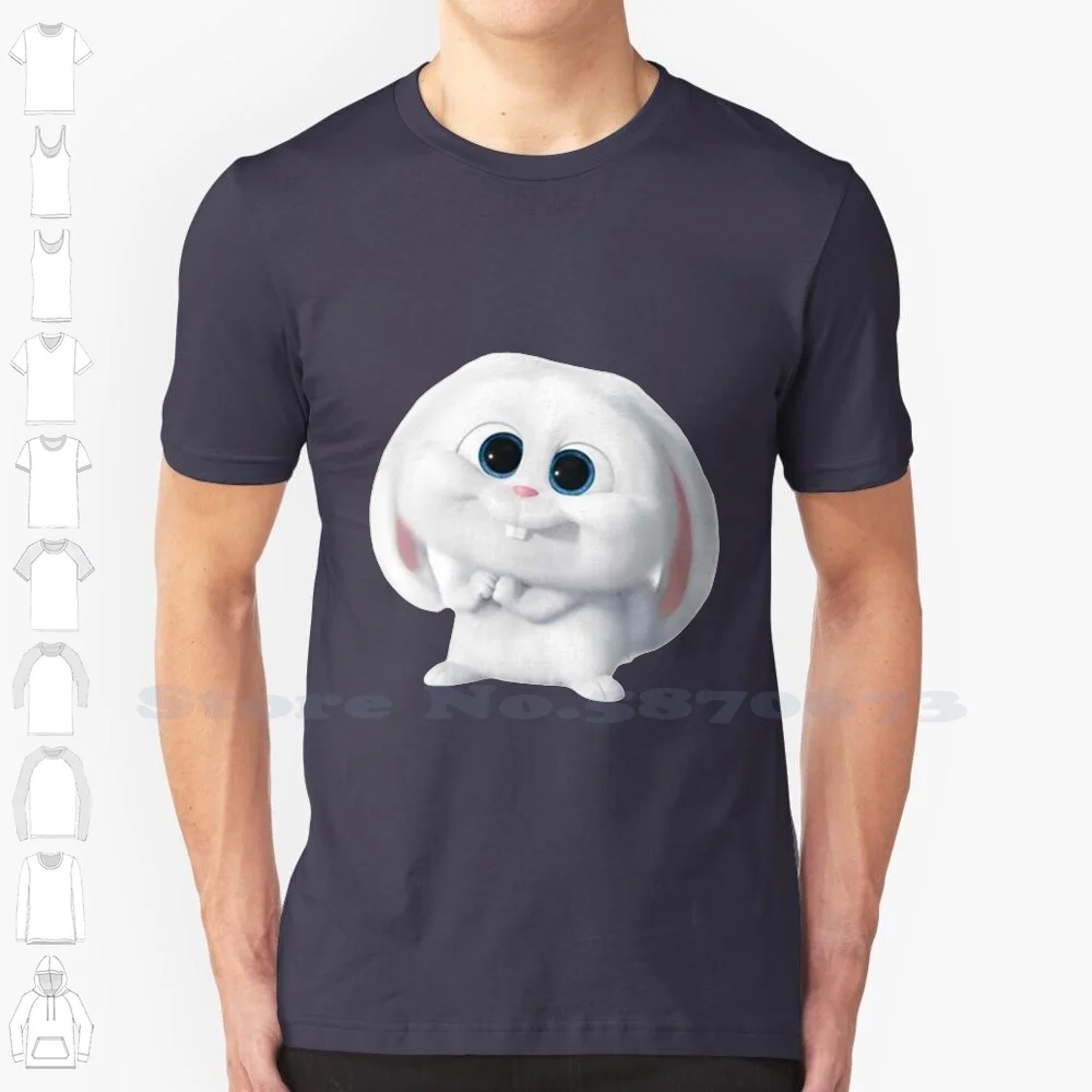 Snowball The Rabbit Secret Life Maglietta Bianca Nera Per Uomo Donna Rabbit Bunny Cute Funny Cool Retro White Rabbit Animals
