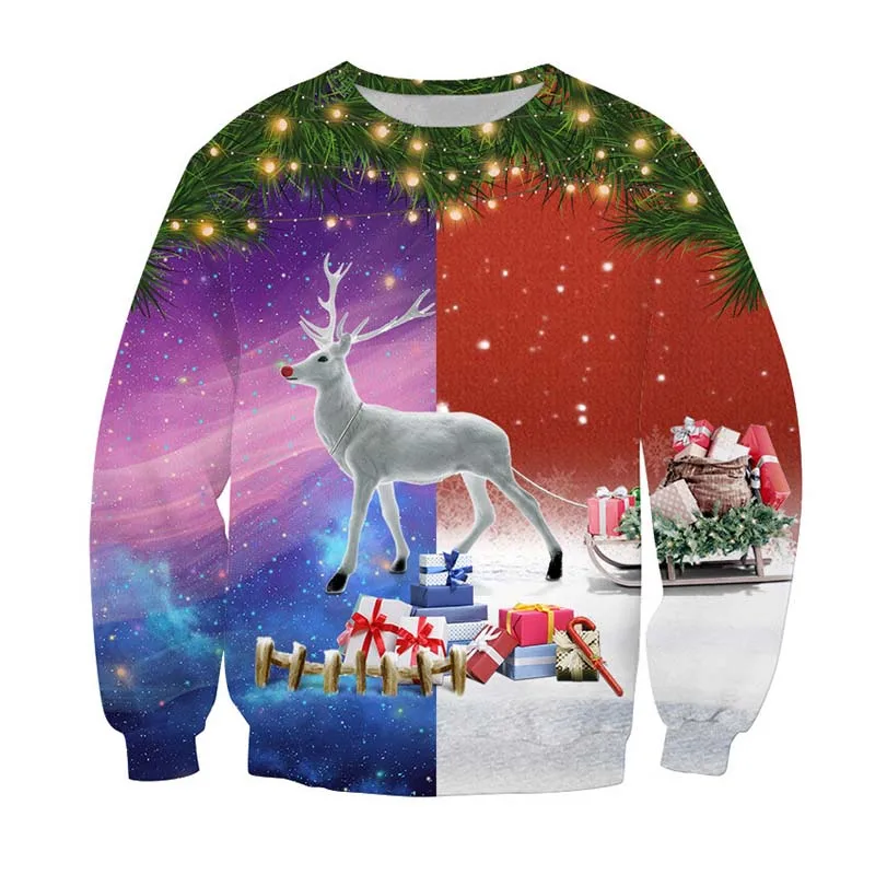 3D джемпер, снеговик, олень, Рождественский свитер с рисунком Санта Клауса, уродливые Рождественские свитера, топы для забавных мужчин и женщин, пуловеры - Цвет: picture  color