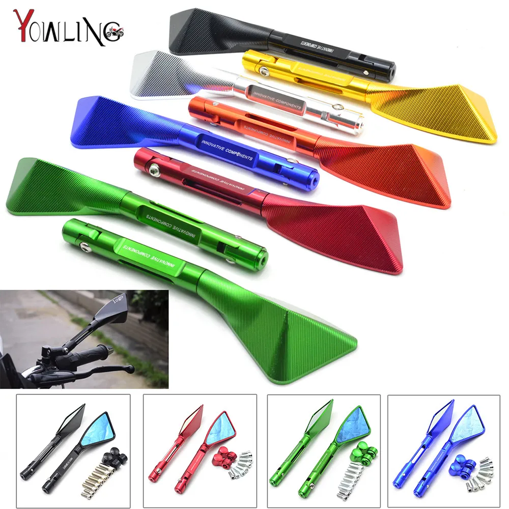 Universal Motorcycle Mirror Aluminum Back View Side Rearview Mirror Fits 8/7&amp;amp;amp;quot; 22mm Handle bar Handlebar Motorbike Mirror