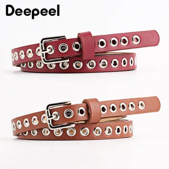 

Deepeel 1/3pc 1.4*103cm Fashion Rivet Ladies Belt Leather Craft Female Waist Corselet Decorative Jeans Clothing Accessories