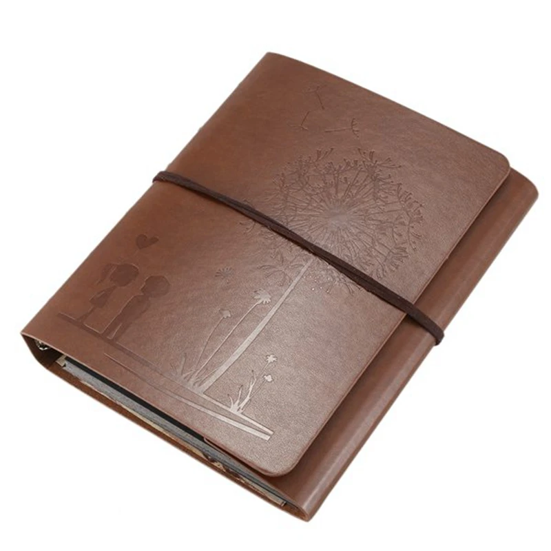 

Photo Scrapbook Album, Love Scrapbook Dandelion Leather Photo Album Family Self Adhesive Memory Book Christmas Valentines Birthd