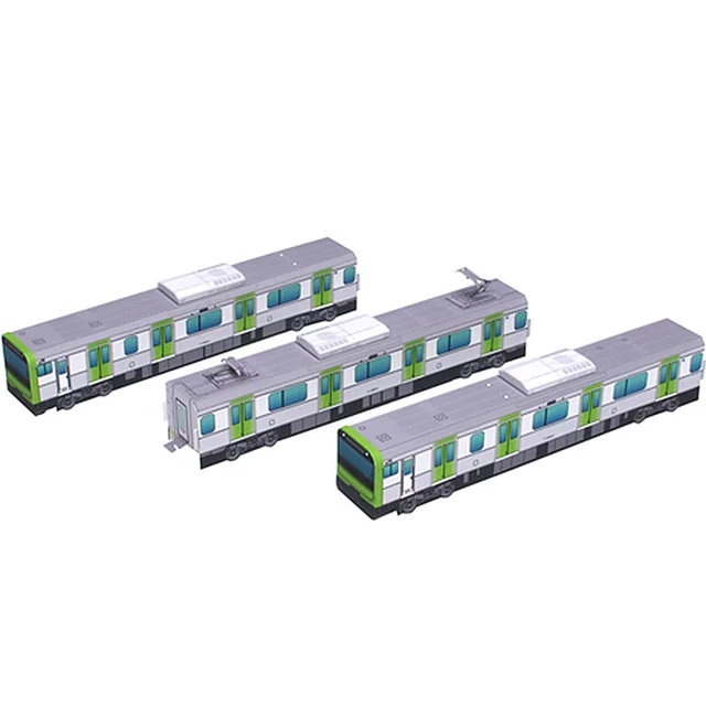 Japan E235 Yamanote Line Mini Train Locomotives Handmade Origami Art 3D Paper Model Papercraft DIY Kids Adult Craft Toys ZX-057 3