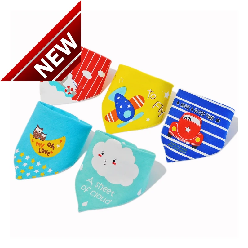 

5p Reusable Washable Cotton Baby Bibs Burp Cloth Print Arrow Wave Triangle Baby Bibs Cotton Adjustable Baby Meal Bib Infant Bibs