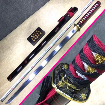 

Hand-Forging Japanese High Carbon Steel Blade Sharp Samurai Battle Straight Knife Saber Full Tang Ninja Dao Sword Katana