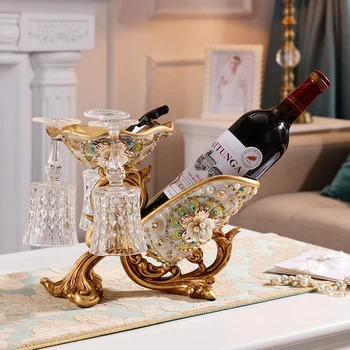 

luxury Red Wine Holder living roomwine cabinet decorations High foot wine glass holder household wine bottle rack WJ506