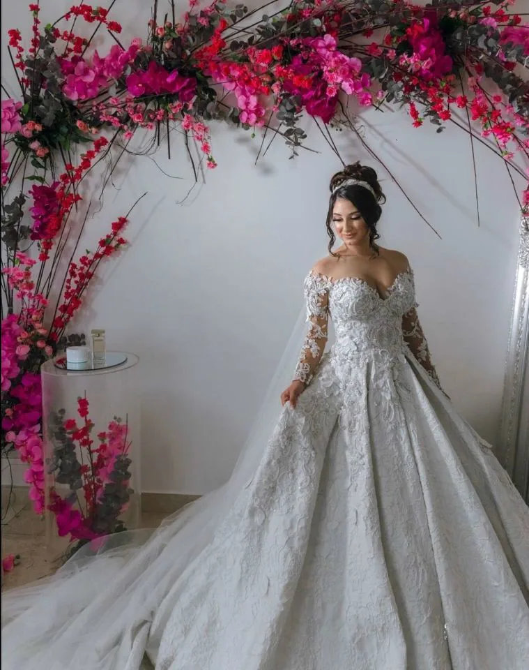 Backlakegirls свадебное платье с v-образным вырезом Vestido De Noiva длинное платье De Mariage на заказ кружевной Жемчуг Длинные рукава сексуальные свадебные платья