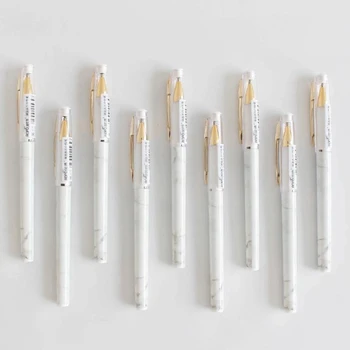 

2 Pcs/set Simple Nordic Style Marbled Gel Pens 0.7mm Black Ink Needle Signature Pen Business Pen Gift Stationery School Office
