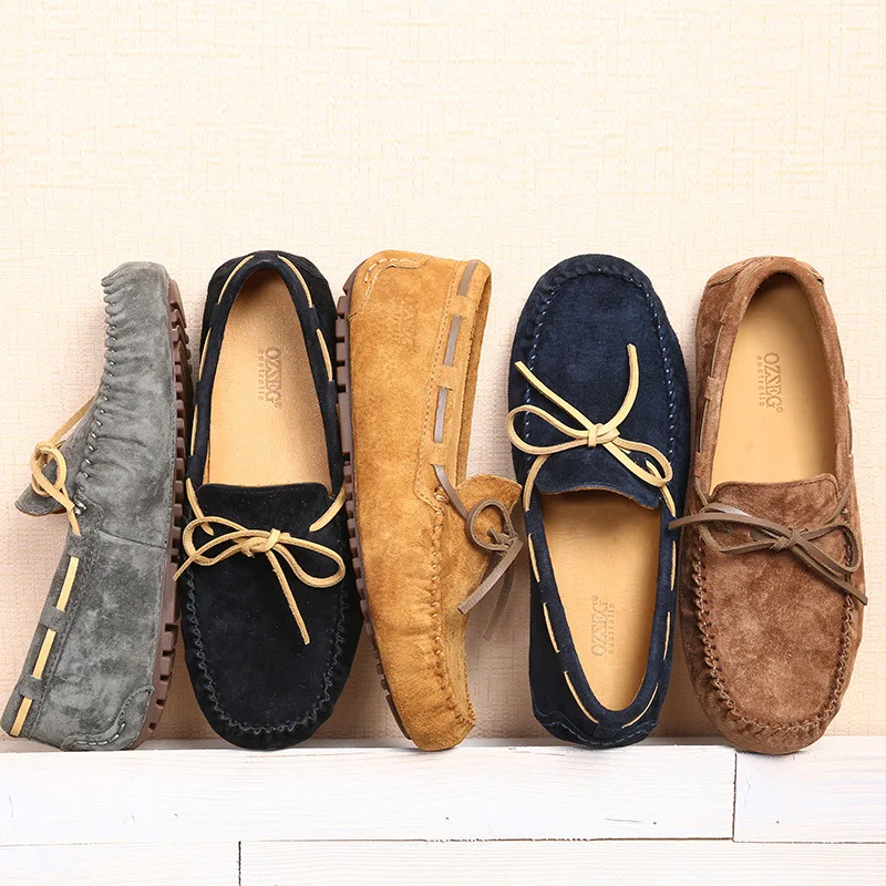 

Shoes Summer Tide Layer Genuine Leather Moccosins Men's Aidriss Dull Polish Driving Casual Shoes