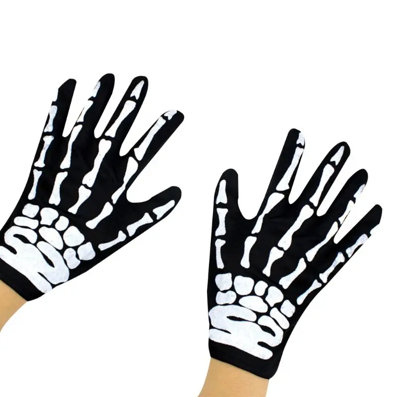 Adult Unisex Halloween Cosplay Costume Skeleton Demon Ghost Witch Cloak Mask Gloves Fake Nails Party Trick Props Accessories Set
