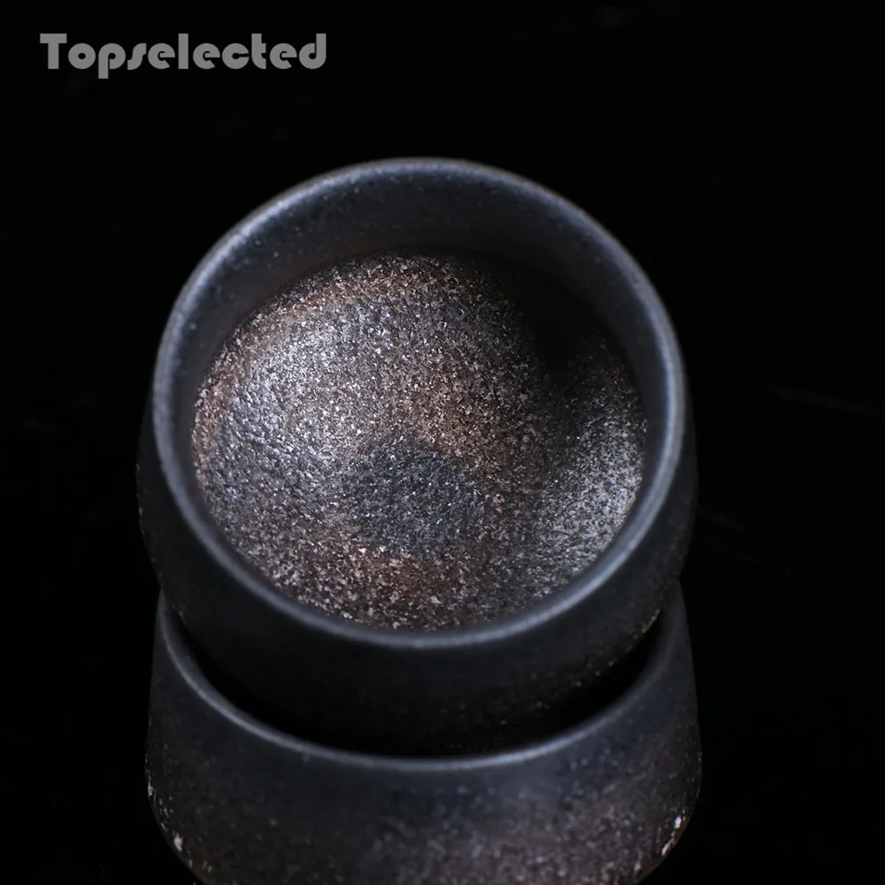 Антикварные чашки для чайной церемонии кунг-фу сырая керамическая печь глазурь Золотой чайный набор большая чайная чашка дзен культура китайский чайный сервиз