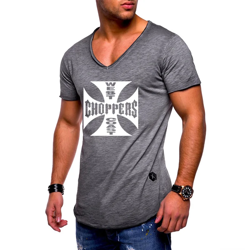 West Coast Choppers Футболка с принтом мужские летние новые Harajuku v-образный мысок