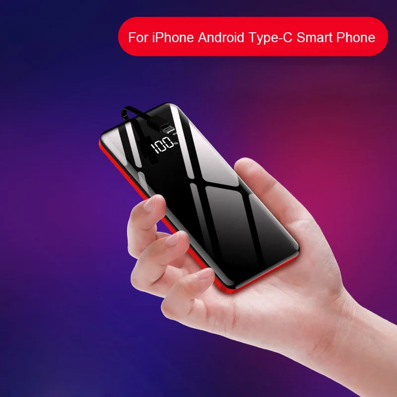 

10000mAh Mini Power Bank Ultra Thin Portable External Battery Poverbank For Mobile Phone Tablet PC Powerbank