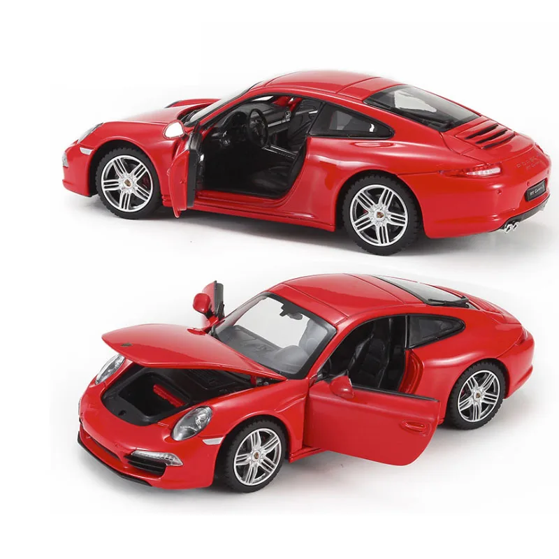 1:24 Rastar 911, спортивный автомобиль, модель автомобиля из сплава, модели детских игрушек, коллекция металлических автомобилей с 3 открытыми литыми автомобилями