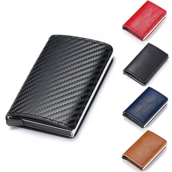 

New Carbon Fiber Leather Wallet Man Magic Tri-fold PU Ultra-thin Mini Wallet Card Holder Fashion Business Casual Wallet Women