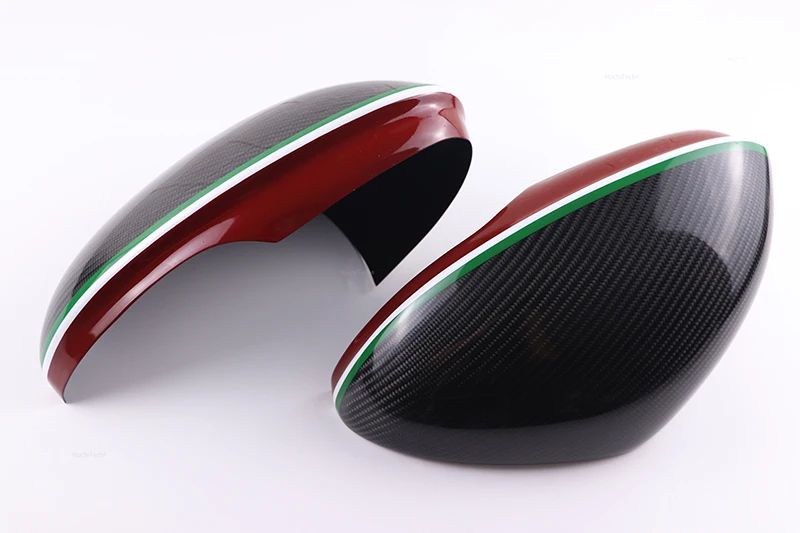 Для Alfa Romeo Stelvio- Настоящее углеродное волокно Добавить-на автомобиль заднего вида боковое зеркало крышка s оболочка итальянский флаг Стиль