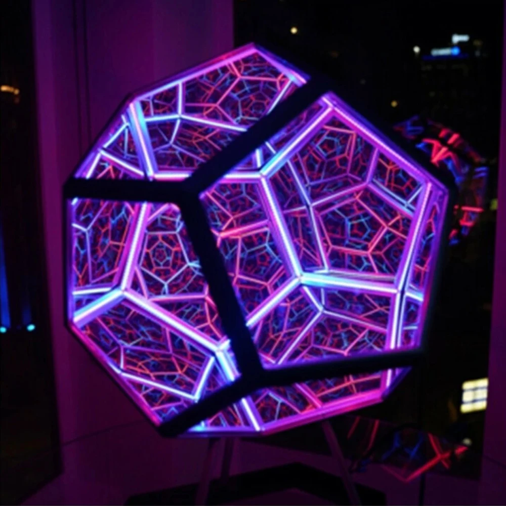 home depot dinosaur light 2022 Infinity Dodecahedron Creative Cool Color Art Light Night Light Christmas Decoration Lights  Dream Light Starry Sky Lights mi motion activated night light 2