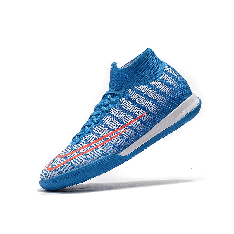 Nike Mercurial Superfly 7 Elite IC 40-44 футбольные бутсы, мужские синие бутсы, футбольная обувь Flyknit для помещений