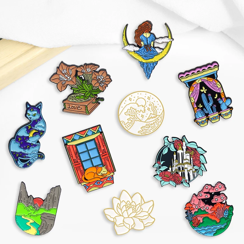 

Креативная модная брошь на лацкан в виде цветка с подвеской в виде капли, значки, заколка для джинсовой сумки, подарок для мужчин и женщин, Модная бижутерия, украшение для одежды