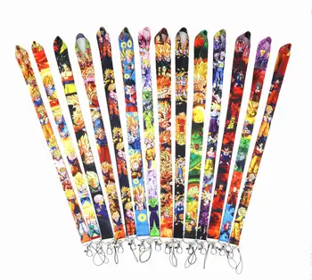 

New Arrival 1 piece High Quality Cartoon Dragon Ball Series Badge Holder Strap Anime Key Chain Neck Lanyard Mobile Phone Strap