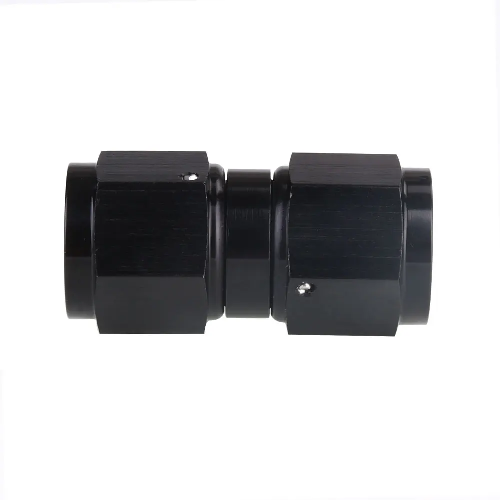 AN-8 Black Fitting Adapter Junction Female To Female Swivel Fitting For Oil Hose