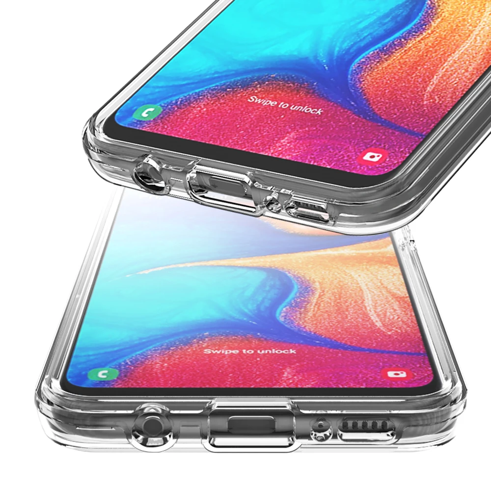 Transparent For Samsung Galaxy A10 A20 A30 A10e A20e Case Soft TPU Hard PC Funda For 4
