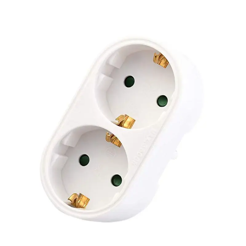 

16A European Type Conversion Plug 1 TO 2 Way EU Standard Power Adapter Socket Fire Retardant Conversion Socket Travel Plugs