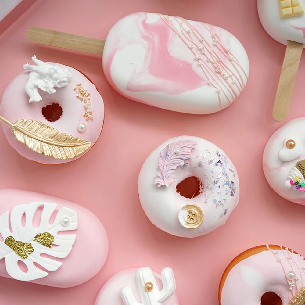 Fake cake simulation donut window decoration fake snack ice cream donut food photographi prop Artificial ice cream food model food photography props kitchen food toys donut photography props