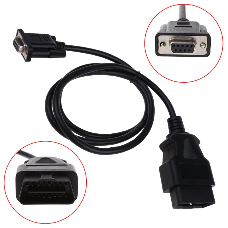 1 шт. Универсальный адаптер OBD2 16Pin к DB9 RS232 для автомобильного интерфейса