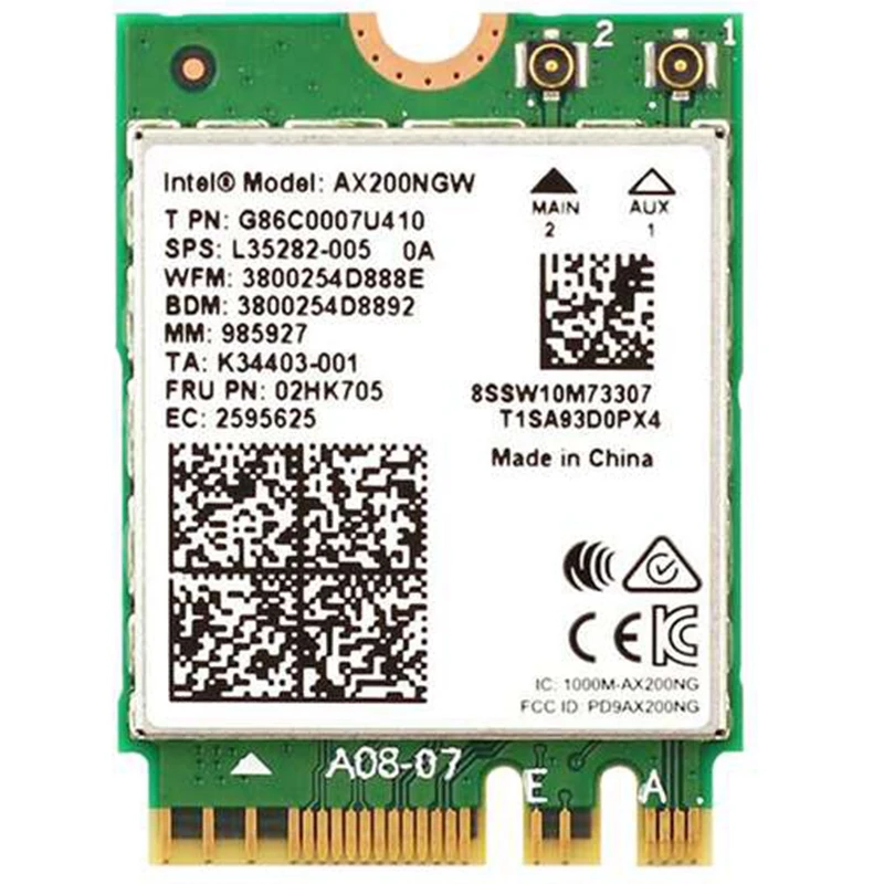 2400 Мбит/с двухдиапазонный Wifi 6 беспроводной Wi-Fi карта адаптер для Intel AX200NGW NGFF M.2 802.11Ax с BT5.0 для AX200Ac с антенной